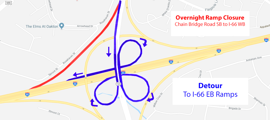 overnight closure map